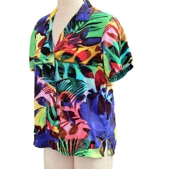 Jams World Versailles Pattern Hawaiian Floral Shirt Sz M #122T - Picture 4 of 10